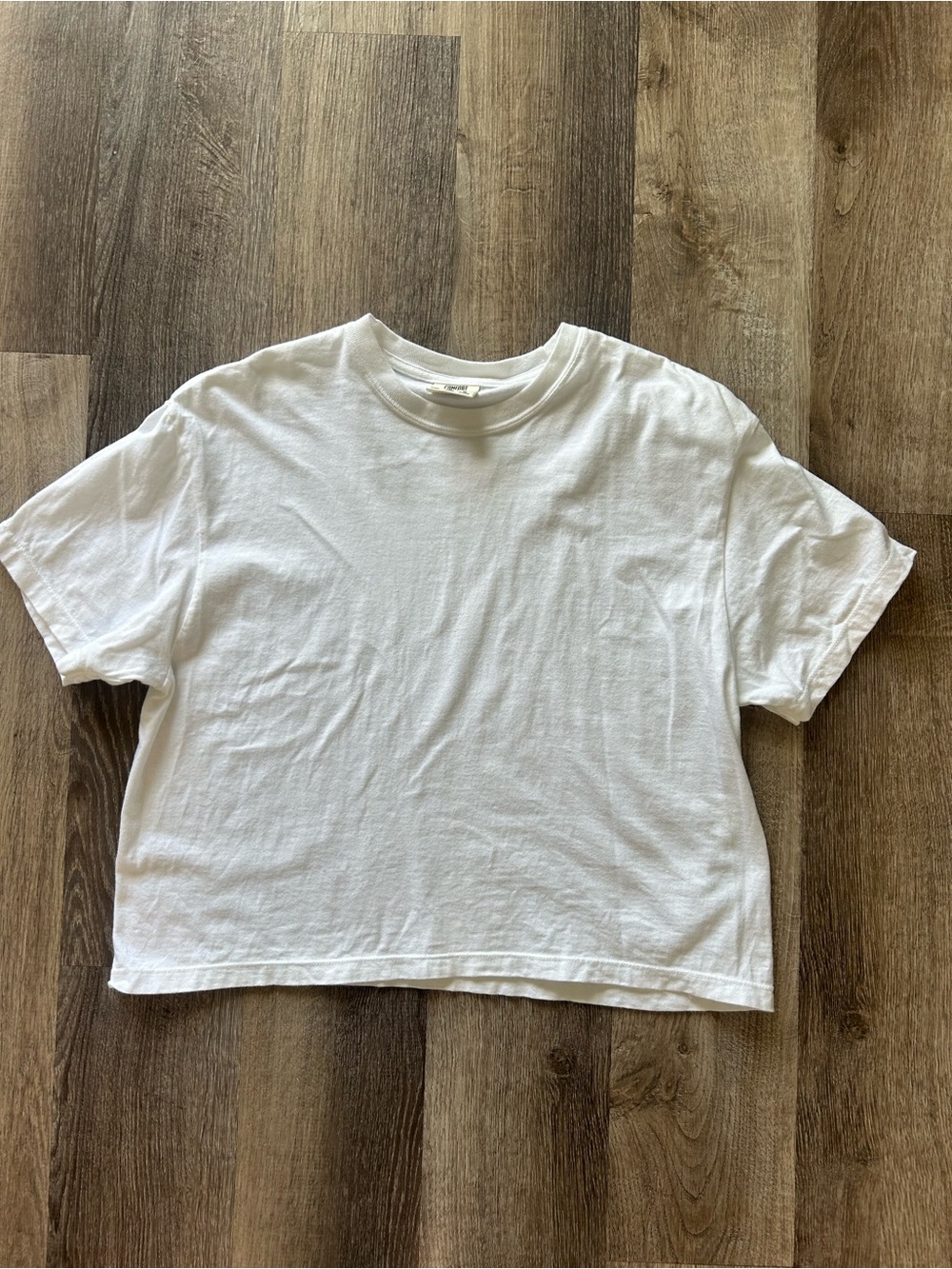 Comfort Color Boxy Cropped Tee White Size Large